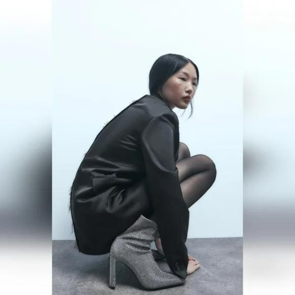 ZARA RHINESTONE HEELED ANKLE BOOTS - Picture 3 of 14